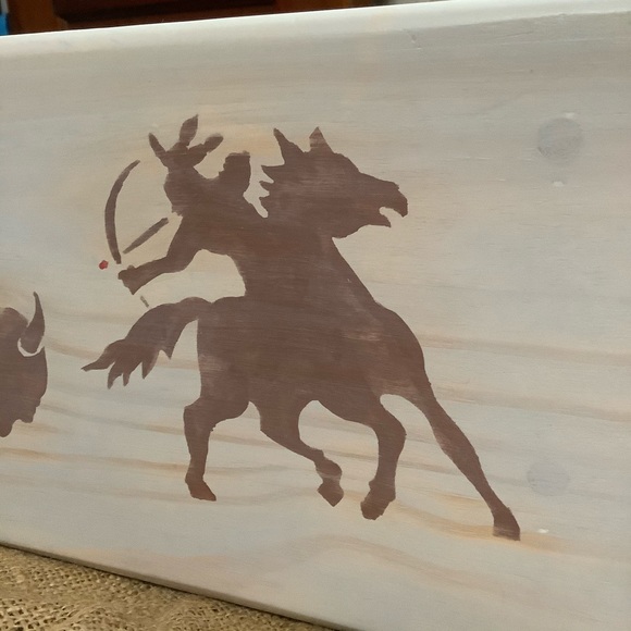 ⭐️HP Southwest Themed Wood Step Stool - Picture 7 of 14